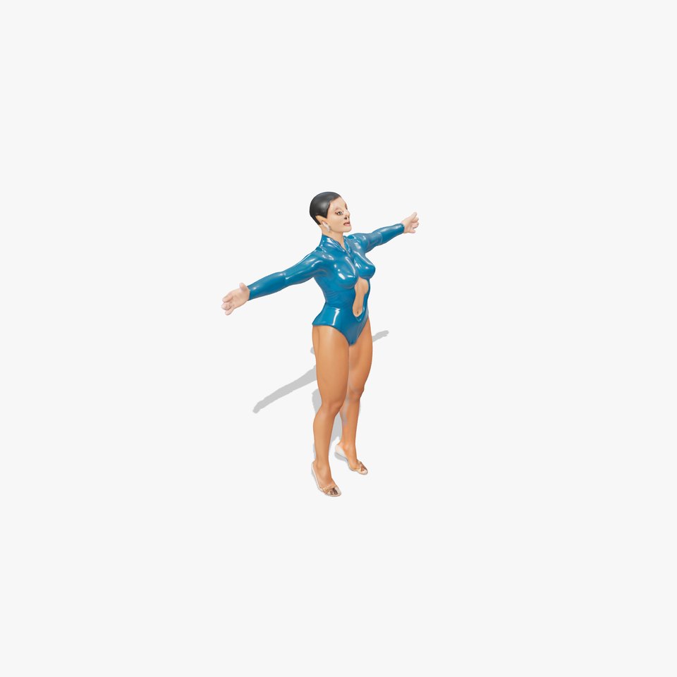 Teal Fashion Bodysuit model pack